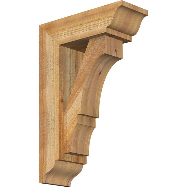 Ekena Millwork Balboa Traditional Rough Sawn Bracket w/ Offset Brace, Western Red Cedar, 6"W x 16"D x 24"H BKT0604X16X24BOA01RWR - main